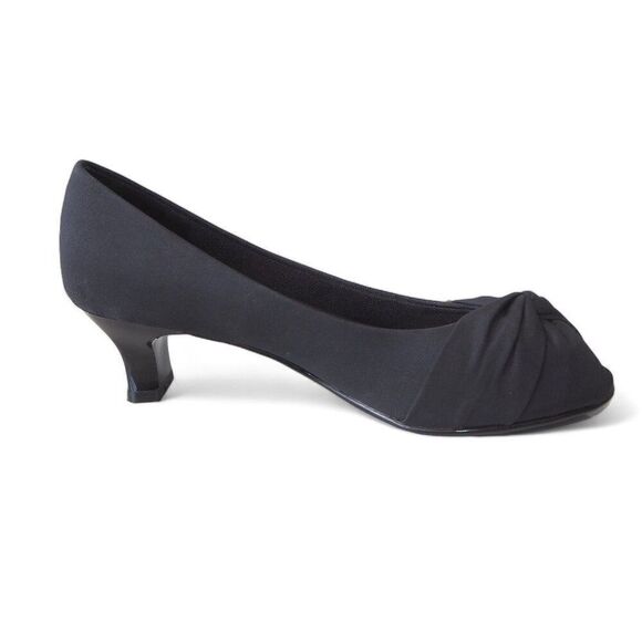 Coach and Four Peep Toe Kitten Pump Heels Black Women's 6.5 - Picture 7 of 11